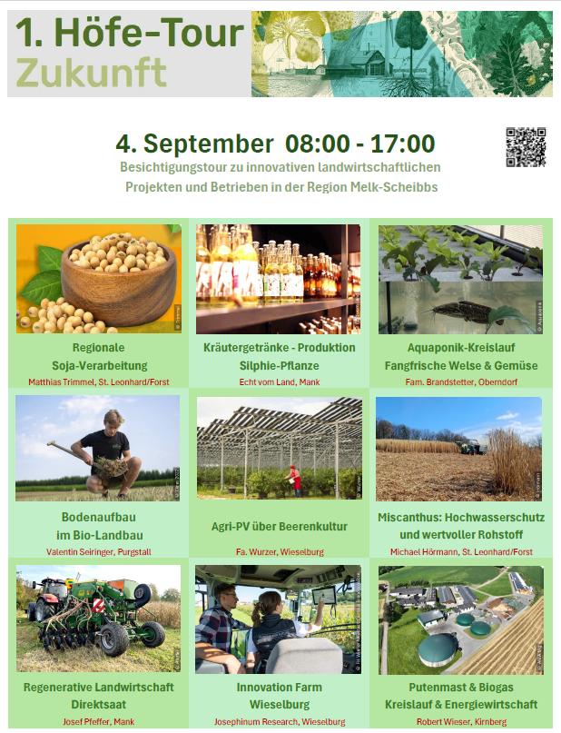 Höfe-Tour Zukunft 4. September 2026 in den Bezirken Melk und Scheibbs