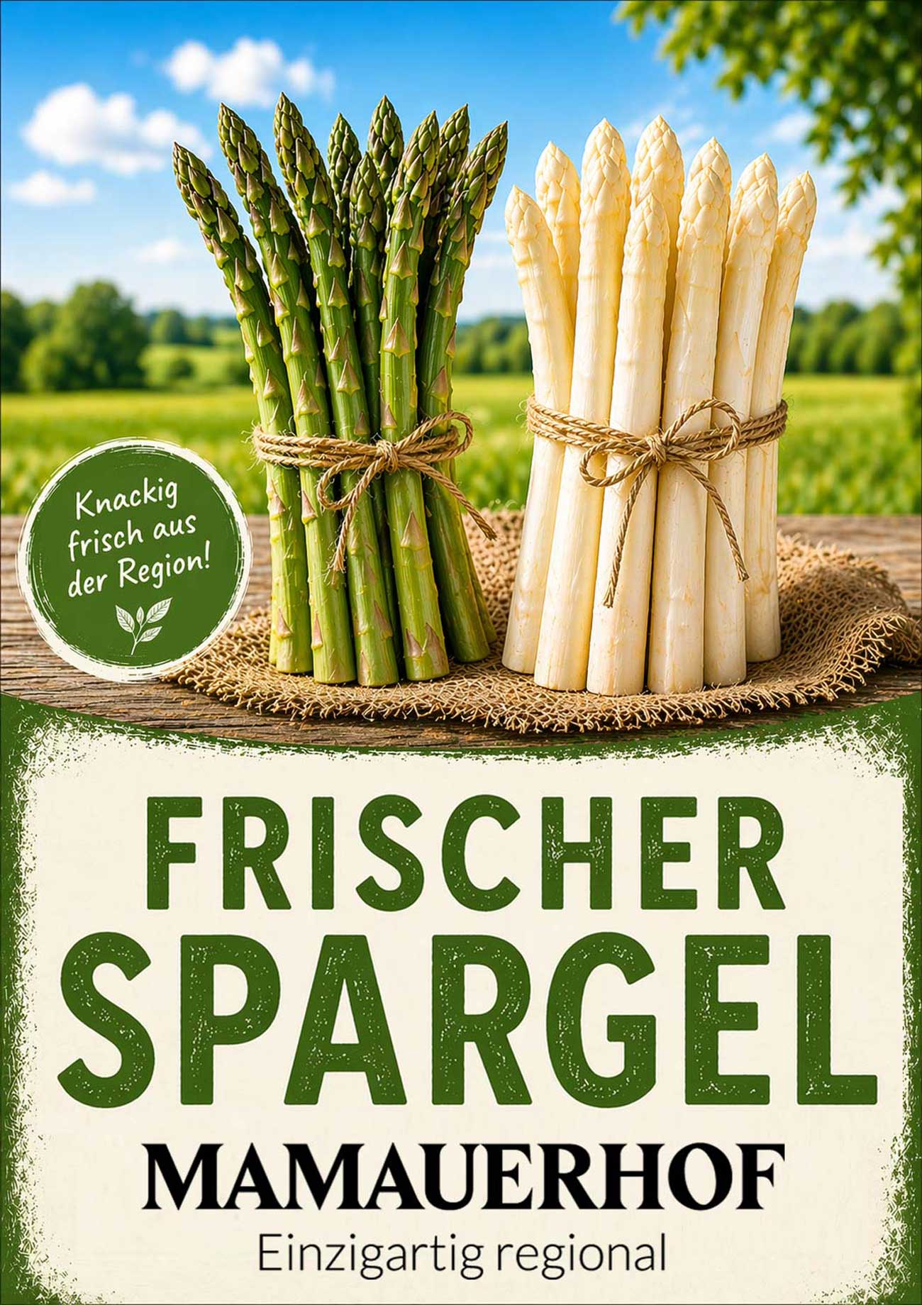 Frisch gestochenen Spargel vom Mamauerhof aus Karlstetten bei St. P&ouml;lten jetzt neu in Wurzers Hofladen in Bodensdorf bei Wieselburg