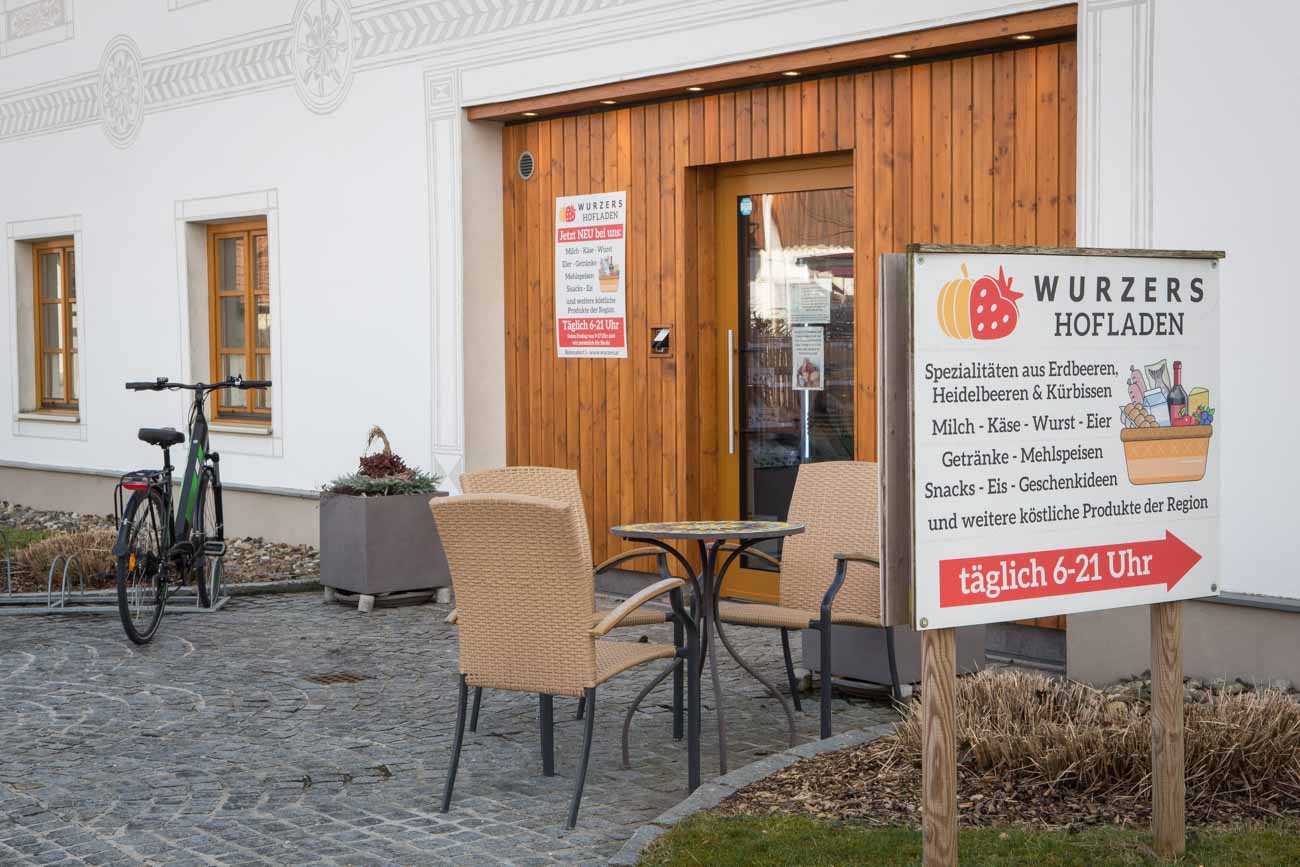 Wurzers Hofladen Radler Rast am Erlauftalradweg in Bodensdorf bei Wieselburg im Mostviertel